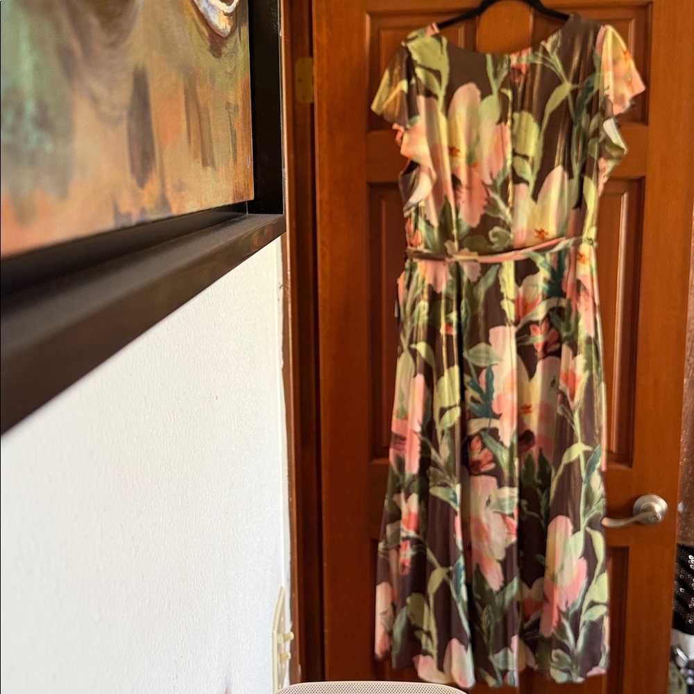 Adrianna Papell Floral Faux Wrap Dress - New w/tags Sz 16W - Picture 2 of 13